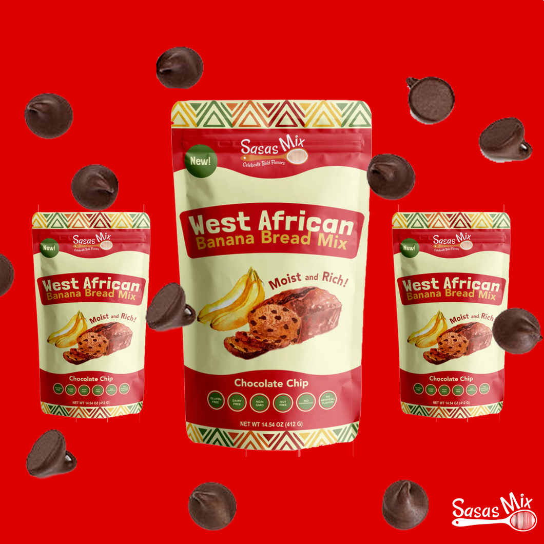 Chocolate Lover's Dream Bundle - Sasas Mix Chocolate Chip West African Banana Bread (3 pack)